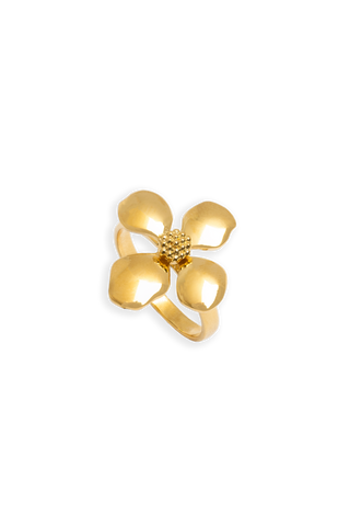 Anillo Dorado Cassia en forma de flor