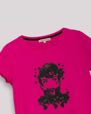 Camiseta Ilustrada Fucsia Dolores