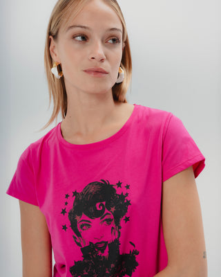 Camiseta Ilustrada Fucsia Dolores