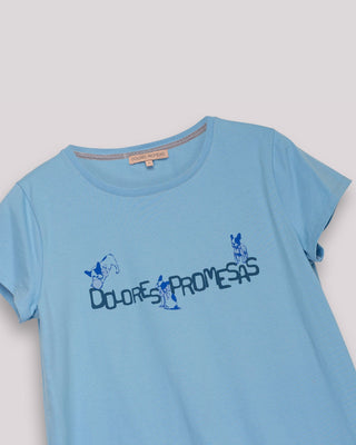 Camiseta Dolores y Tula Azul Casual