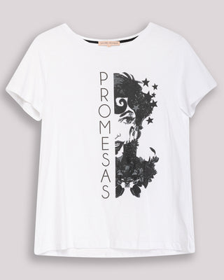 Camiseta Blanca Ilustrada Promesas