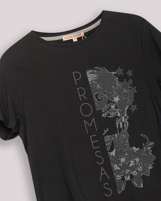 Camiseta Negra Ilustrada Promesas