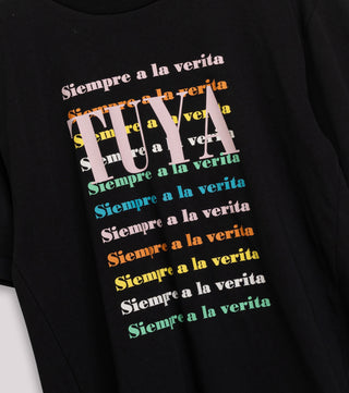 Camiseta Negra Siempre a la Verita Tuya