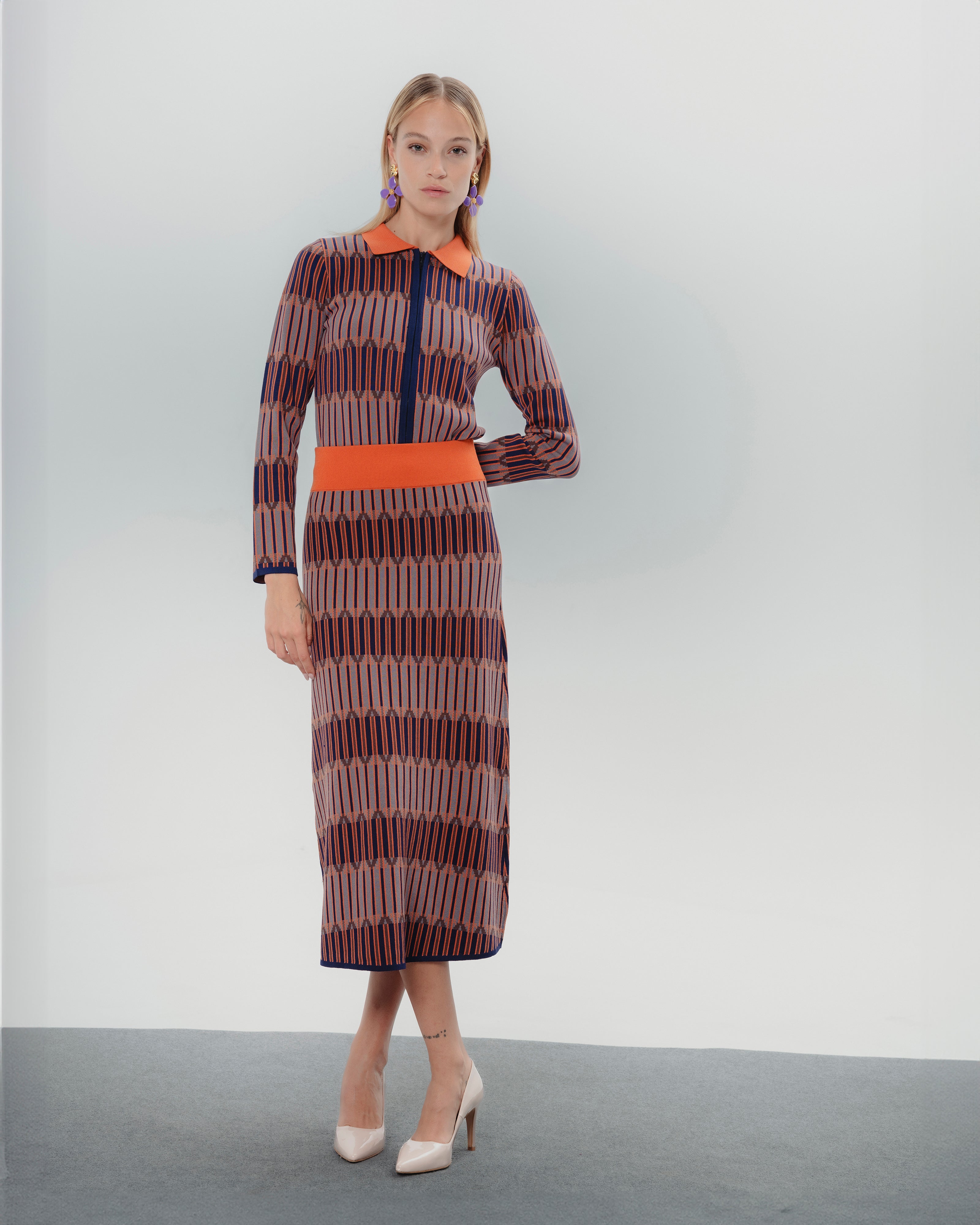 Dolores promesas Falda de Punto Midi Geométrica Luna