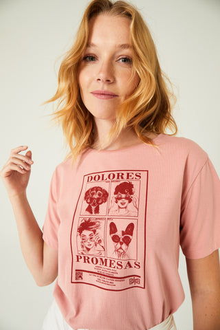Camiseta rosa "Dolores y amigos"