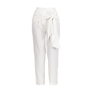Pantalón drapeado blanco