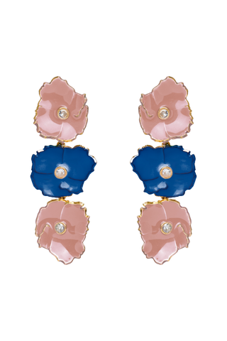 Pendientes Prunus Rosa y Azul